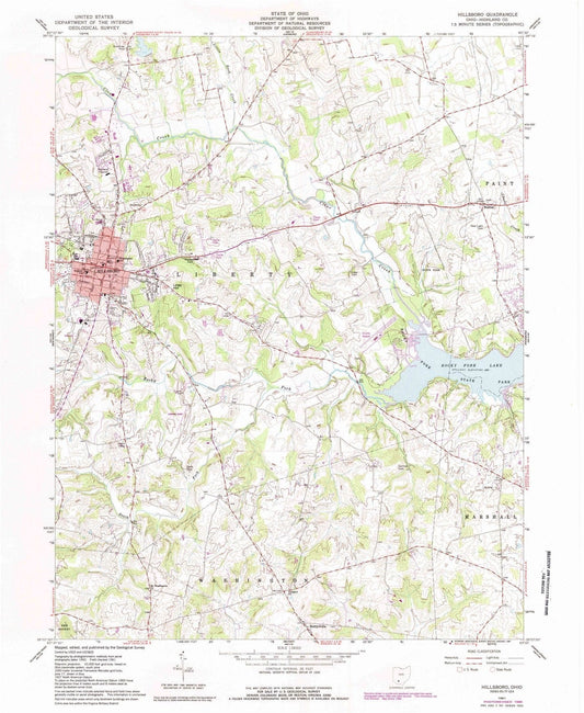 1961 Hillsboro, OH - Ohio - USGS Topographic Map