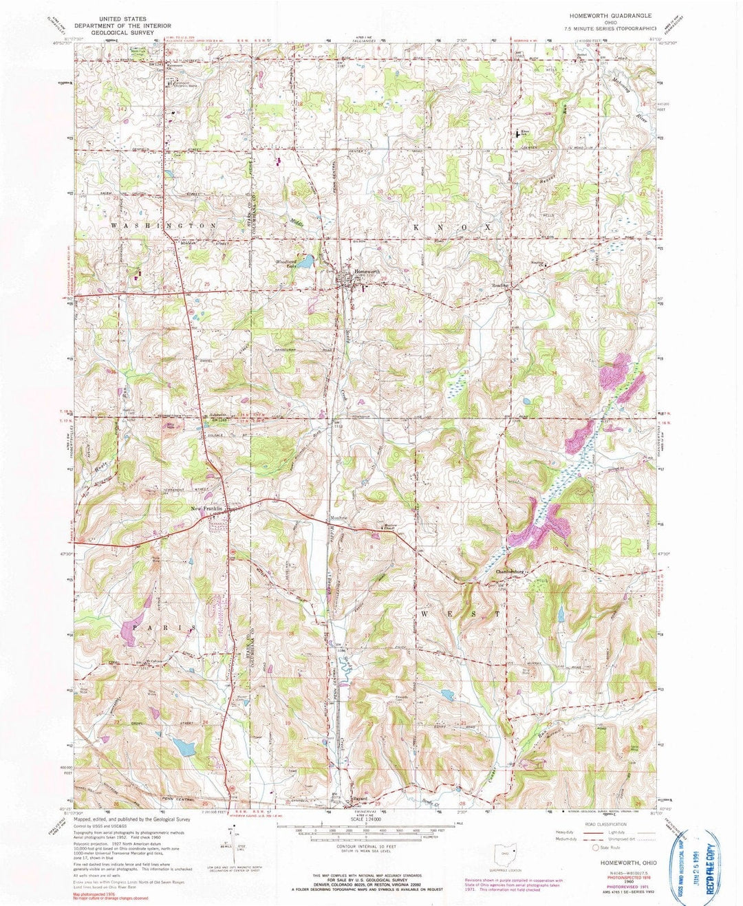 1960 Homeworth, OH - Ohio - USGS Topographic Map