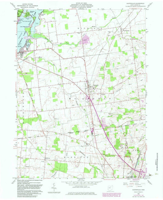1960 Huntsville, OH - Ohio - USGS Topographic Map