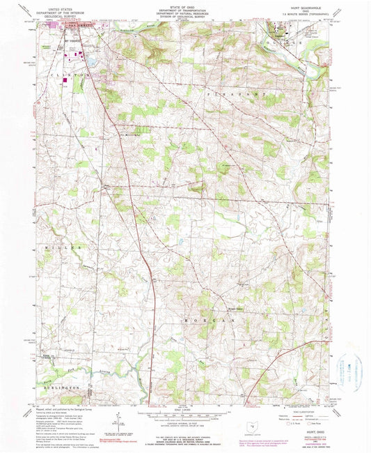 1961 Hunt, OH - Ohio - USGS Topographic Map