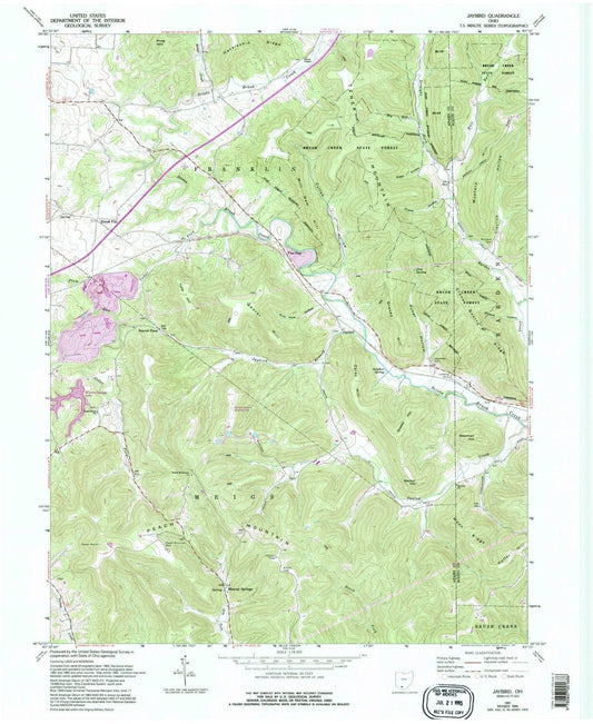 1961 Jaybird, OH - Ohio - USGS Topographic Map