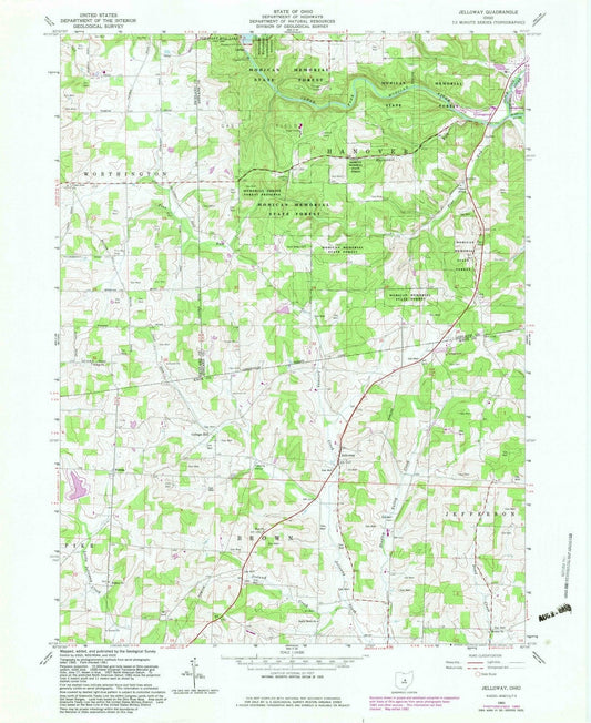 1961 Jelloway, OH - Ohio - USGS Topographic Map