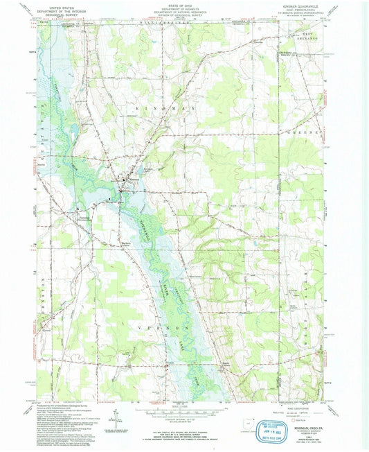 1961 Kinsman, OH - Ohio - USGS Topographic Map