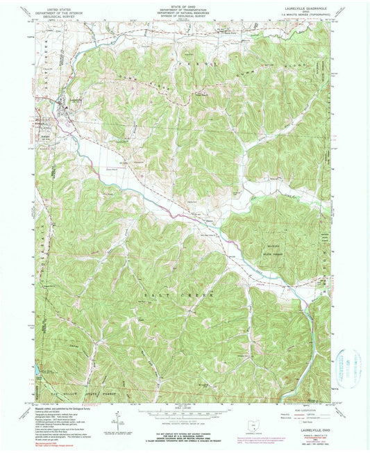 1961 Laurelville, OH - Ohio - USGS Topographic Map