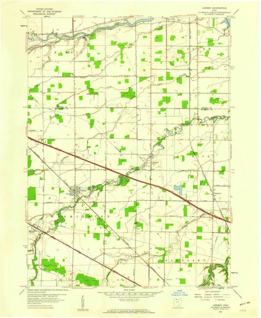 1957 Lindsey, OH - Ohio - USGS Topographic Map