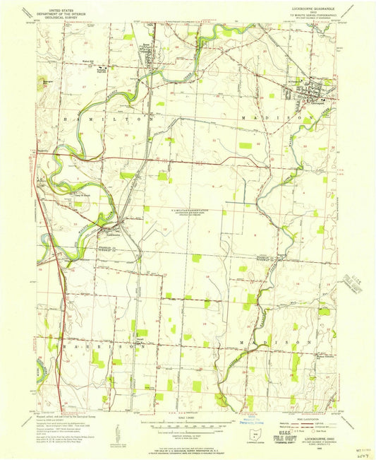 1955 Lockbourne, OH - Ohio - USGS Topographic Map