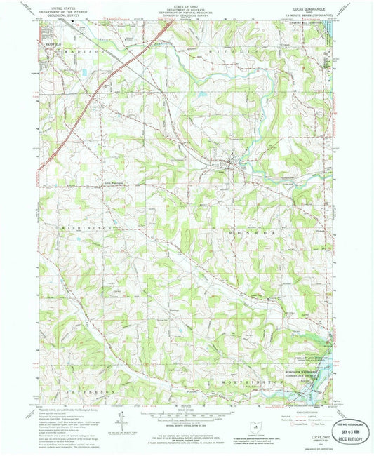 1961 Lucas, OH - Ohio - USGS Topographic Map