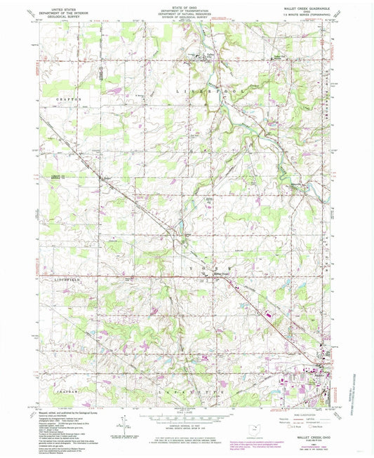 1961 Mallet Creek, OH - Ohio - USGS Topographic Map