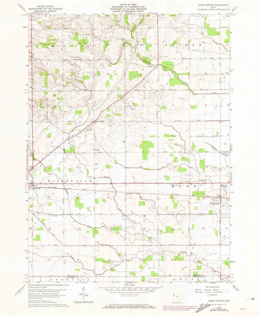 1961 Mark Center, OH - Ohio - USGS Topographic Map