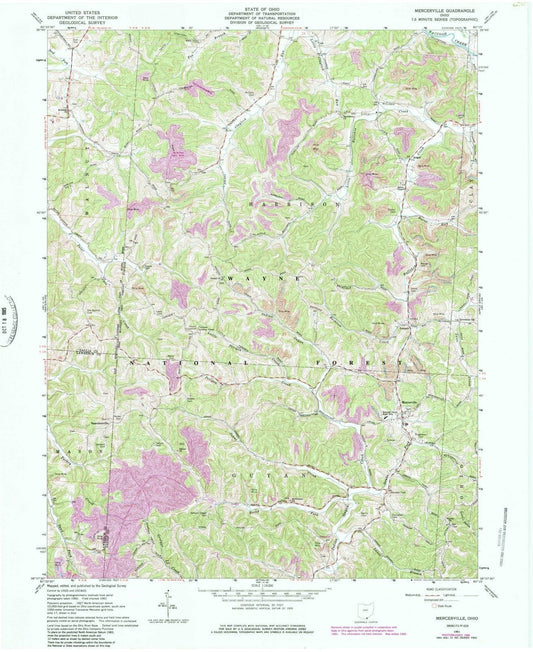 1961 Mercerville, OH - Ohio - USGS Topographic Map