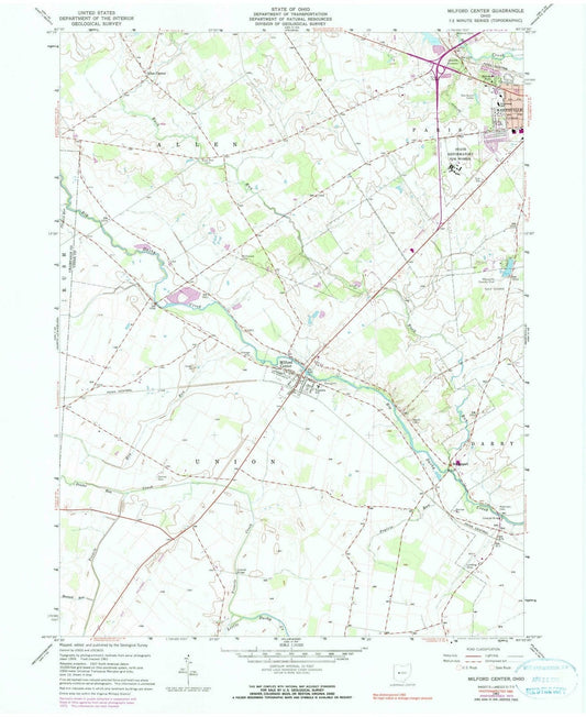 1961 Milford Center, OH - Ohio - USGS Topographic Map