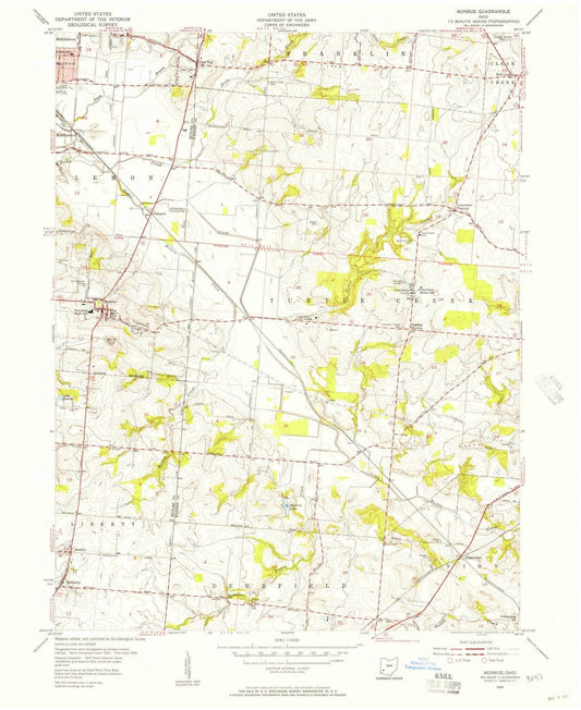 1955 Monroe, OH - Ohio - USGS Topographic Map