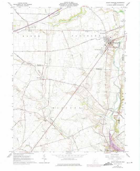 1961 Mount Sterling, OH - Ohio - USGS Topographic Map