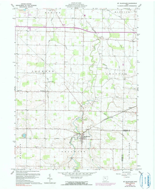 1960 Mt Blanchard, OH - Ohio - USGS Topographic Map