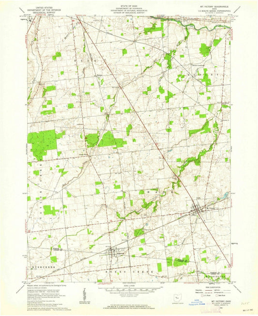 1961 Mt Victory, OH - Ohio - USGS Topographic Map