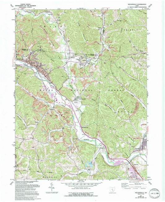 1961 Nelsonville, OH - Ohio - USGS Topographic Map