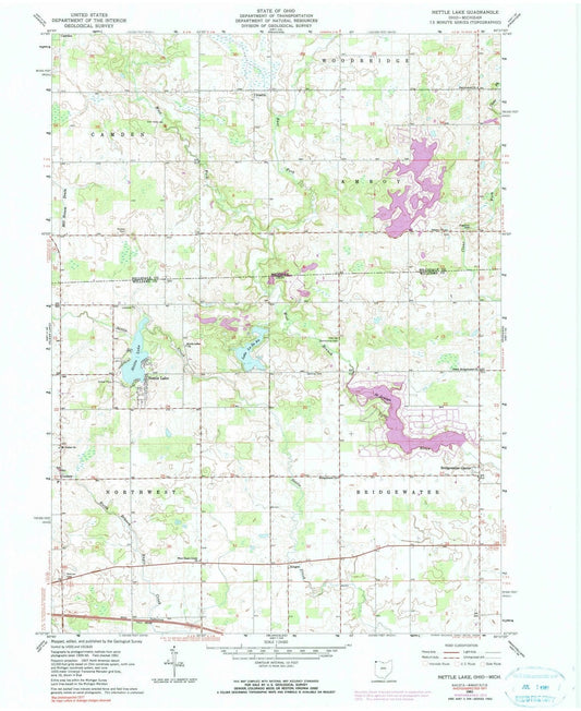 1961 Nettle Lake, OH - Ohio - USGS Topographic Map