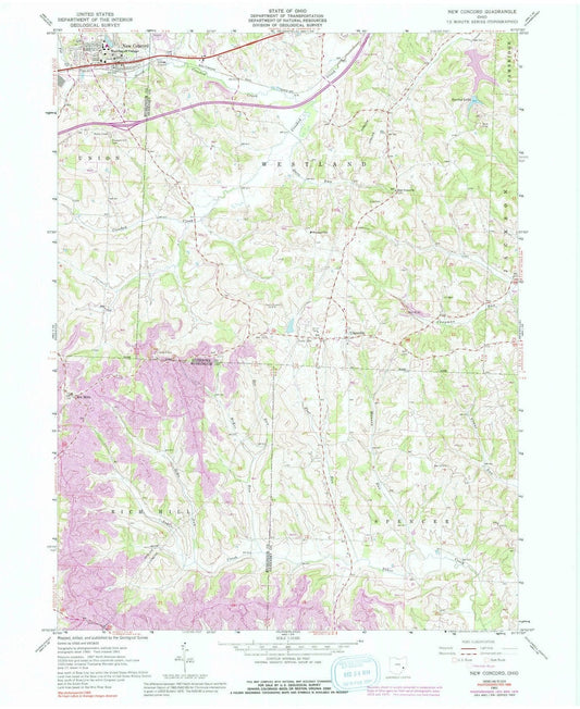 1961 New Concord, OH - Ohio - USGS Topographic Map