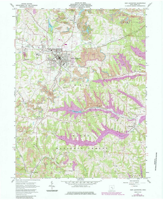 1961 New Lexington, OH - Ohio - USGS Topographic Map