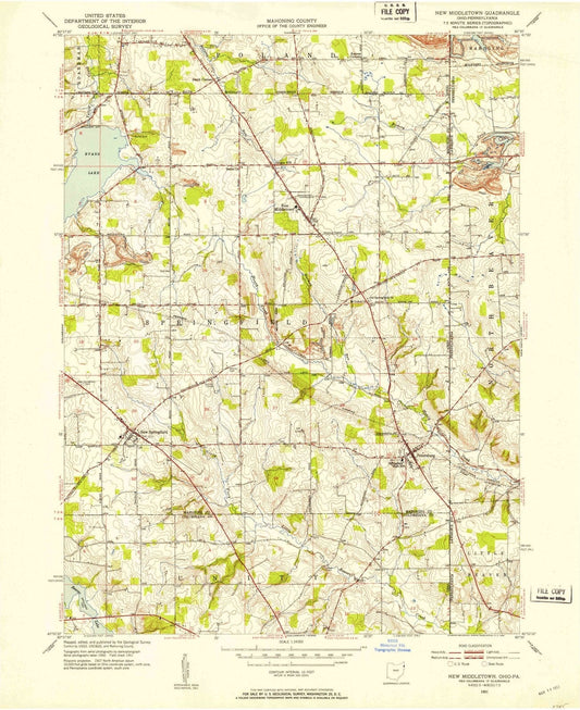 1951 New Middletown, OH - Ohio - USGS Topographic Map