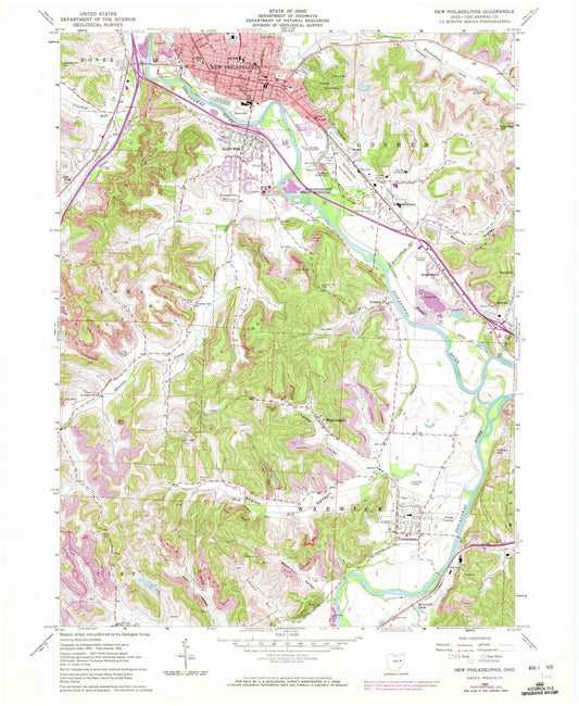 1962 New Philadelphia, OH - Ohio - USGS Topographic Map