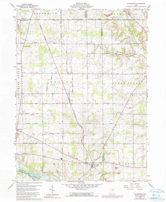 1960 Olivesburg, OH - Ohio - USGS Topographic Map