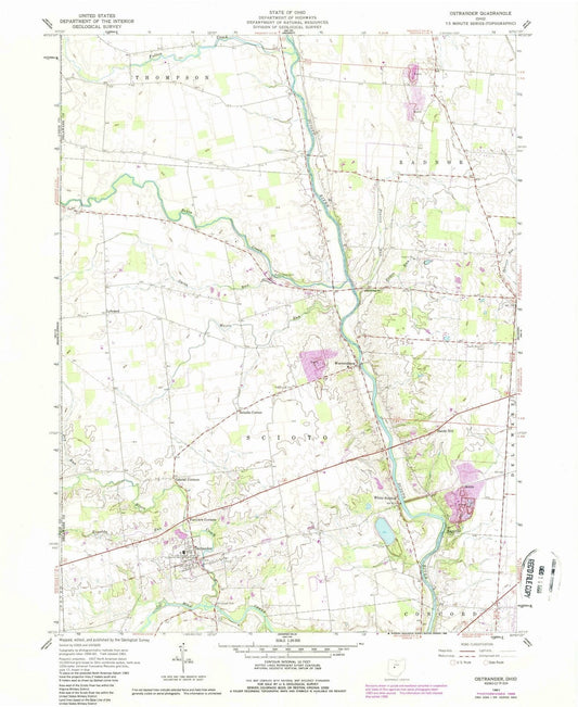 1961 Ostrander, OH - Ohio - USGS Topographic Map