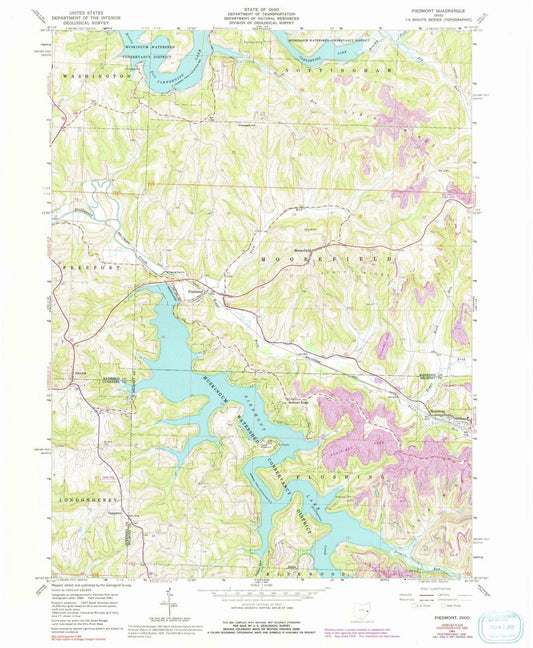 1961 Piedmont, OH - Ohio - USGS Topographic Map