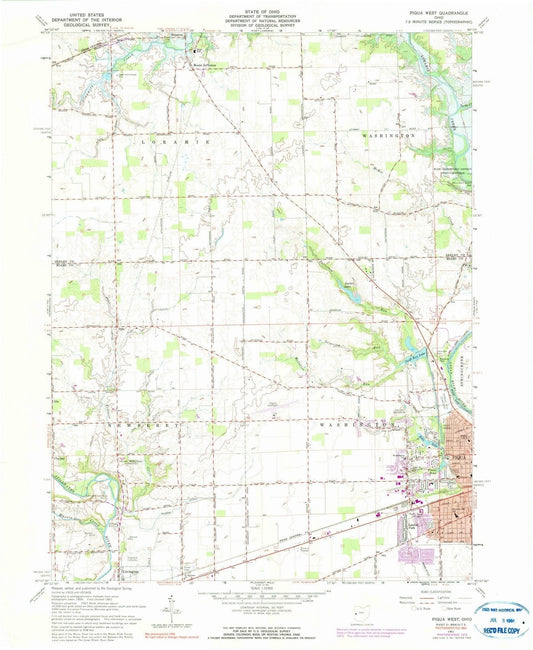 1961 Piqua, OH - Ohio - USGS Topographic Map v2