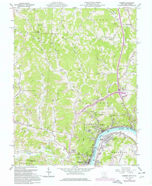 1960 Pomeroy, OH - Ohio - USGS Topographic Map