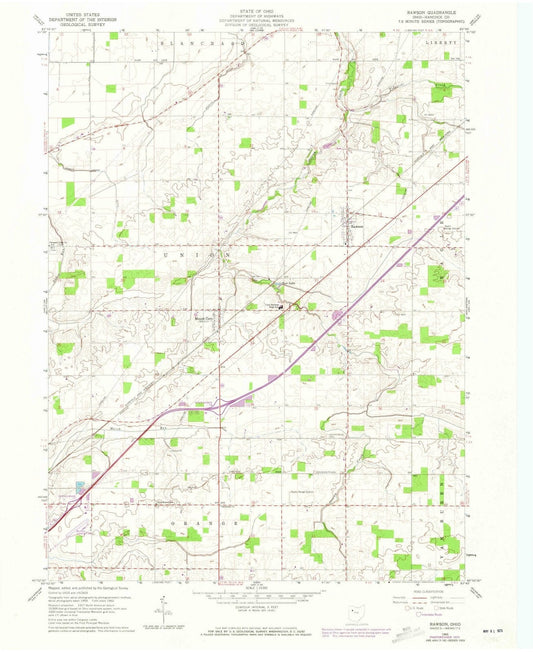 1960 Rawson, OH - Ohio - USGS Topographic Map