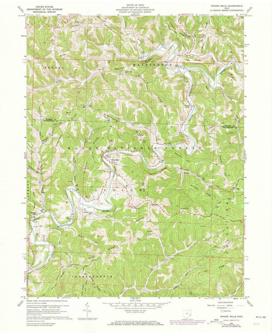 1960 Rinard Mills, OH - Ohio - USGS Topographic Map
