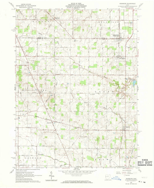 1961 Rossburg, OH - Ohio - USGS Topographic Map