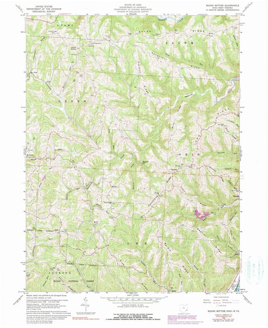 1960 Round Bottom, OH - Ohio - USGS Topographic Map