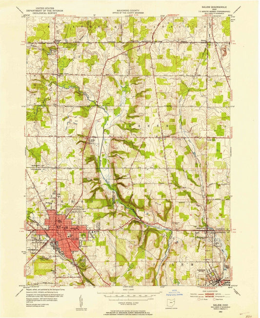 1952 Salem, OH - Ohio - USGS Topographic Map