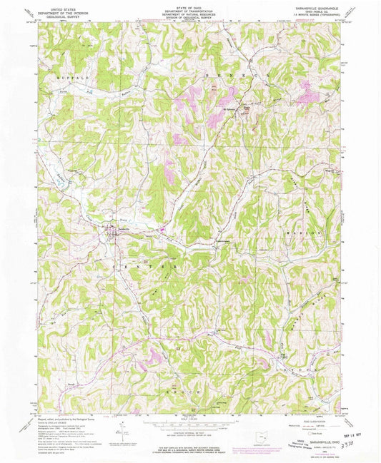 1961 Sarahsville, OH - Ohio - USGS Topographic Map