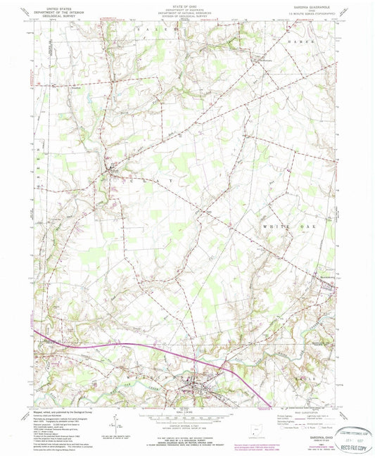 1961 Sardinia, OH - Ohio - USGS Topographic Map