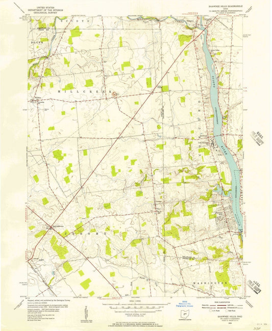 1954 Shawnee Hills, OH - Ohio - USGS Topographic Map