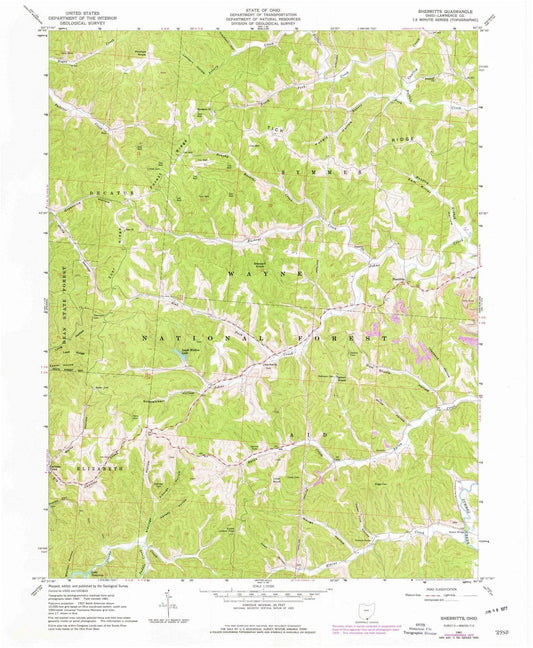 1961 Sherritts, OH - Ohio - USGS Topographic Map