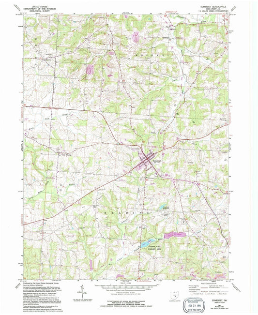 1961 Somerset, OH - Ohio - USGS Topographic Map