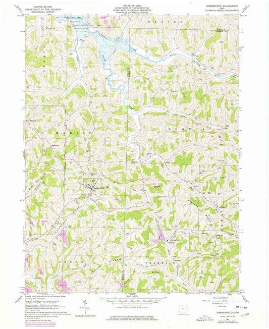 1961 Summerfield, OH - Ohio - USGS Topographic Map