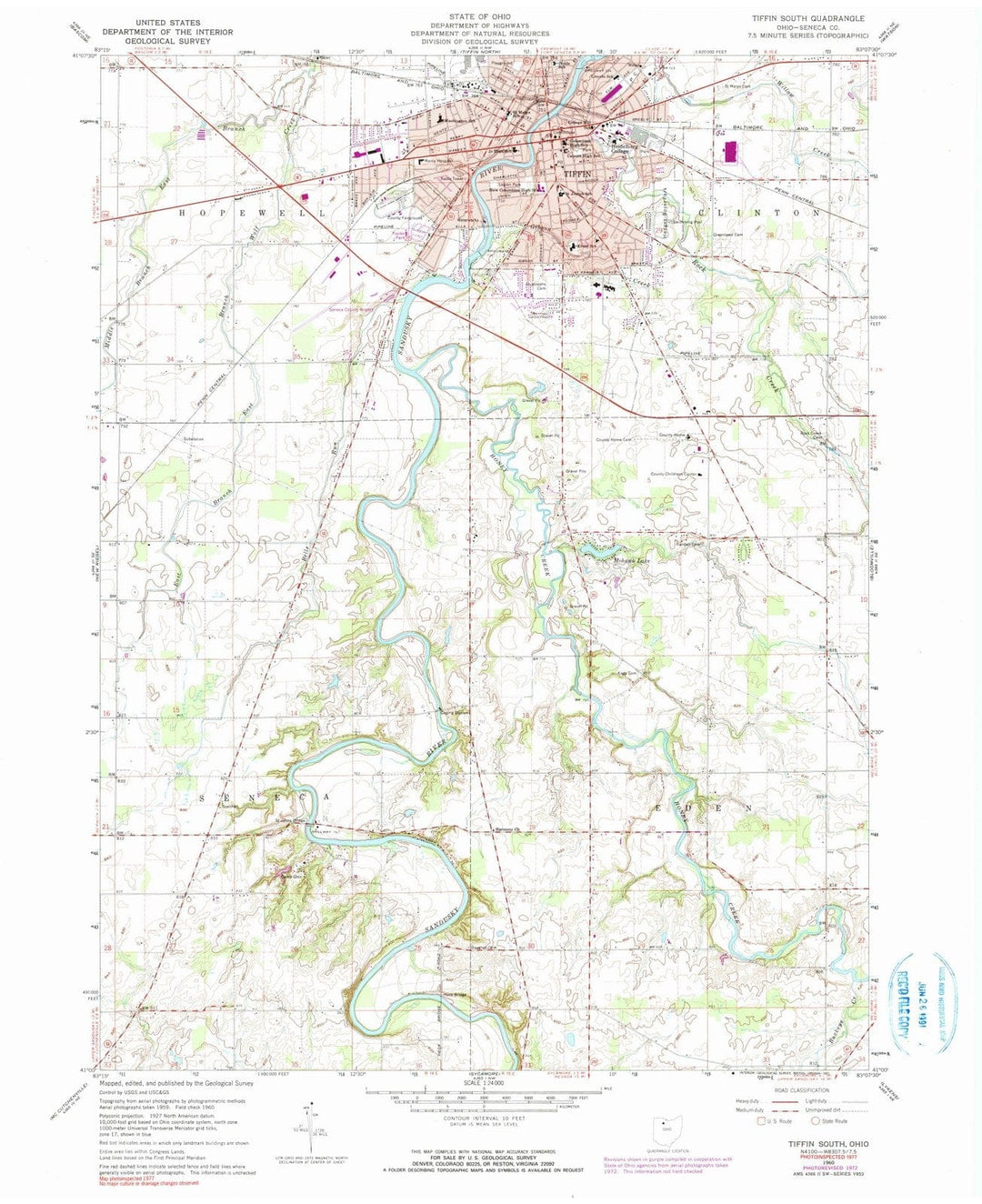 1960 Tiffin, OH - Ohio - USGS Topographic Map v2