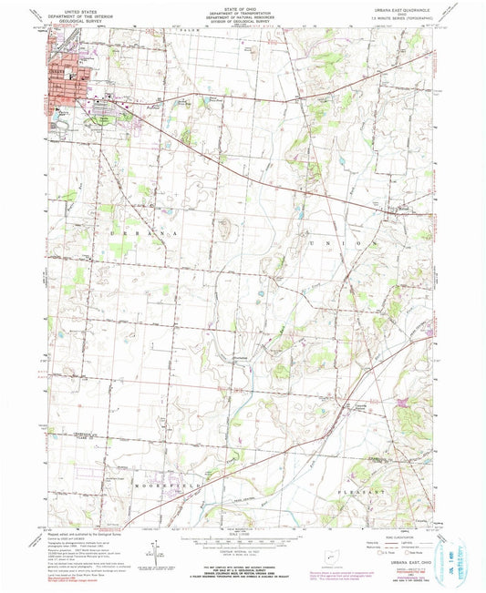 1961 Urbana, OH - Ohio - USGS Topographic Map