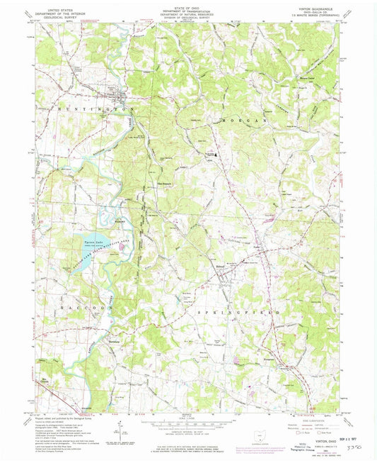 1961 Vinton, OH - Ohio - USGS Topographic Map