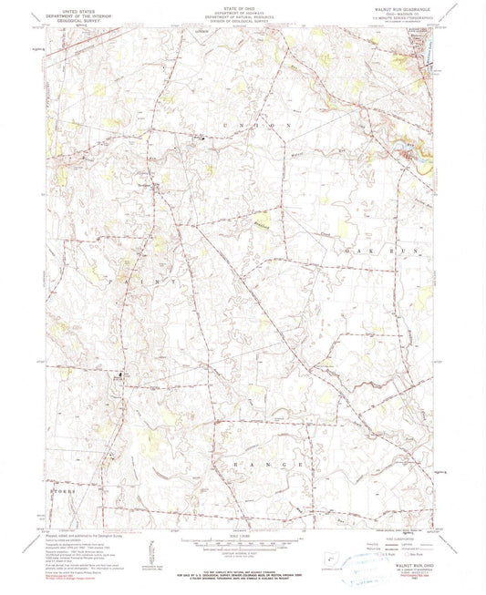 1961 Walnut Run, OH - Ohio - USGS Topographic Map