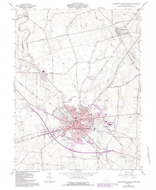 1961 Washington Court House, OH - Ohio - USGS Topographic Map