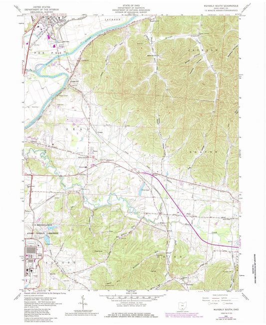 1961 Waverly South, OH - Ohio - USGS Topographic Map