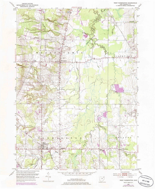 1952 West Farmington, OH - Ohio - USGS Topographic Map