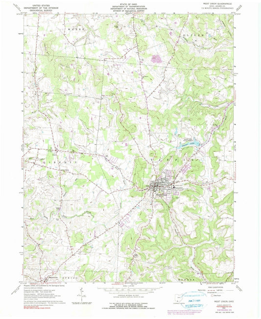 1961 West Union, OH - Ohio - USGS Topographic Map