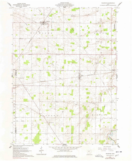 1961 Wharton, OH - Ohio - USGS Topographic Map